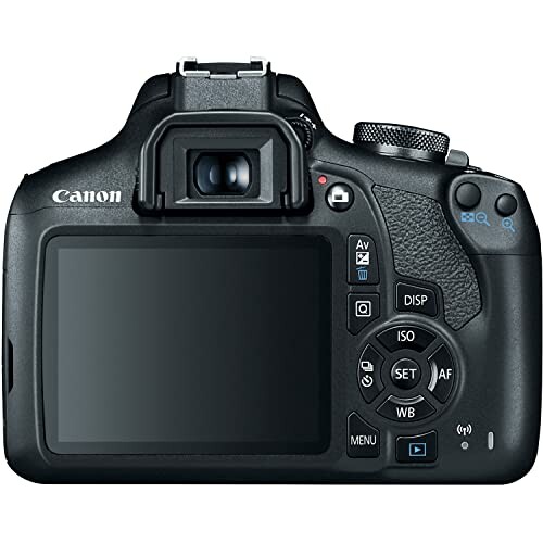 Back view of a Canon digital camera with LCD screen and controls.