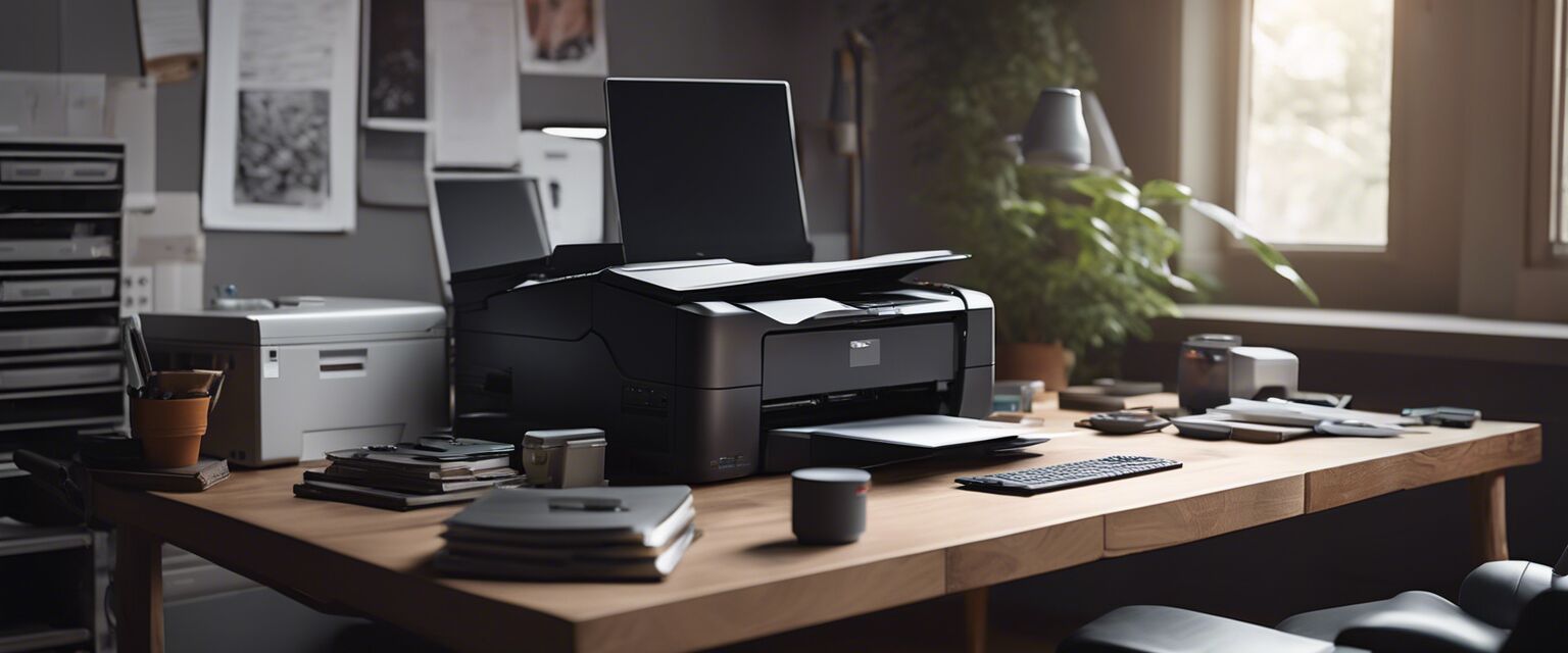 Printer in use at a workspace